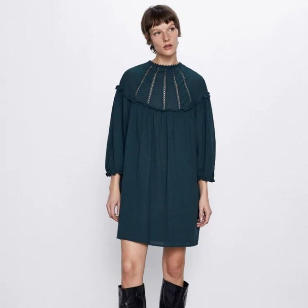 Zara Dress with Lace Inserts M